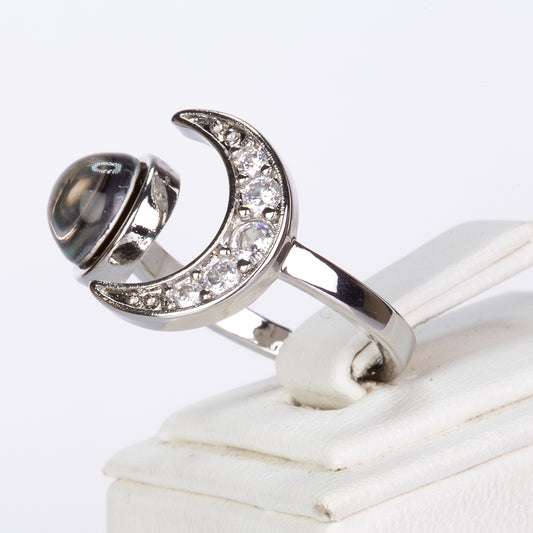 Anillo de Aleación Bañado en Oro con Cristal Emporia® Blanco