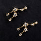 Tauro Pendientes de Aleación Bañado en Oro con Cristal Emporia® Blanco