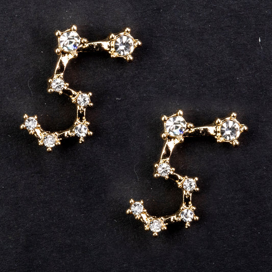 Leo Pendientes de Aleación Bañado en Oro con Cristal Emporia® Blanco
