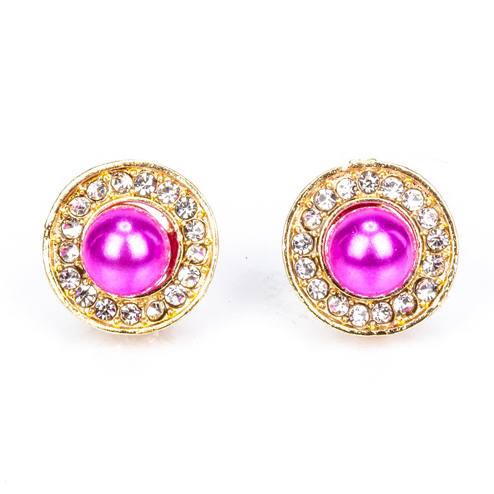 Conjunto de Aleación Bañado en Oro con Perla blanca de agua dulce y Cristal Emporia® Blanco ( Collar +Pendientes +Colgante ) 4 