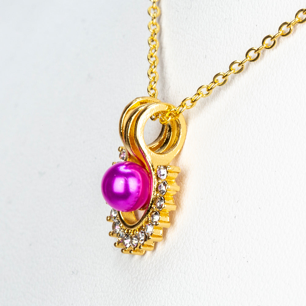 Conjunto de Aleación Bañado en Oro con Perla blanca de agua dulce y Cristal Emporia® Blanco ( Collar +Pendientes +Colgante ) 9 