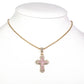 Cruz Conjunto de Aleación Bañado en Oro con Cristal Emporia® Rosa y Cristal Emporia® Blanco ( Collar +Pulsera +Anillo +Colgante )