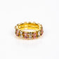 Cruz Conjunto de Aleación Bañado en Oro con Cristal Emporia® Rosa y Cristal Emporia® Blanco ( Collar +Pulsera +Anillo +Colgante )