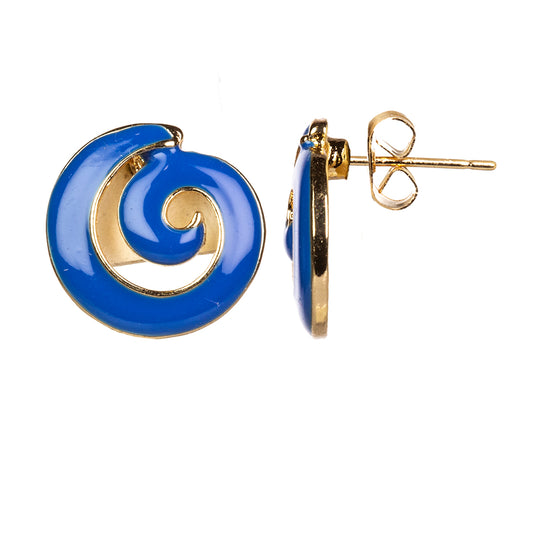 Conjunto de Aleación Bañado en Oro con Esmalte ( Collar +Pendientes )