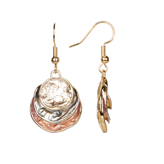Conjunto de Aleación Bañado en Oro con Esmalte ( Collar +Pendientes +Colgante )