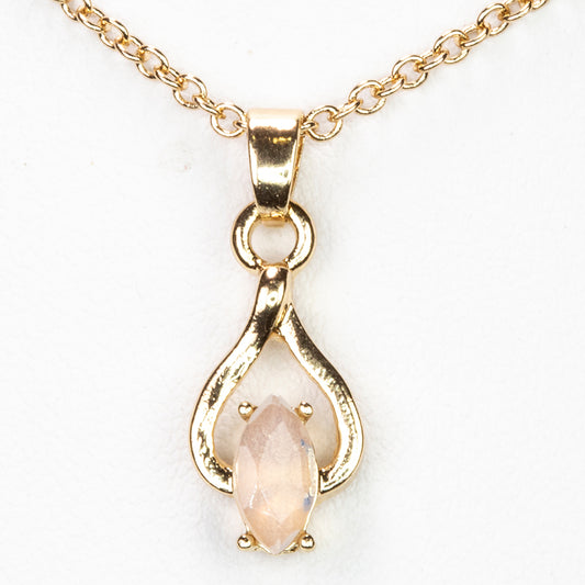 Collar de Aleación Bañado en Oro con Ópalo Etíope de Lega Dembi y Cristal Emporia® Blanco ( Collar +Colgante )