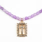 Cruz Collar Cuenta con Cuarzo Lavanda y Cristal Emporia® Blanco ( Collar +Colgante )