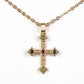 Cruz Collar de Aleación Bañado en Oro con Rubí de Birmania y Esmeralda de Brasil ( Collar +Colgante )