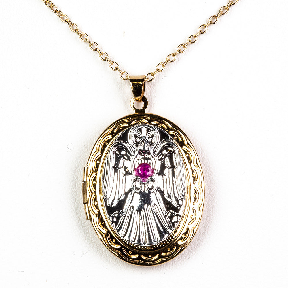 Collar de Aleación Bañado en Oro con Rubí de Birmania 3 