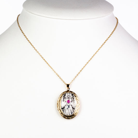 Collar de Aleación Bañado en Oro con Rubí de Birmania