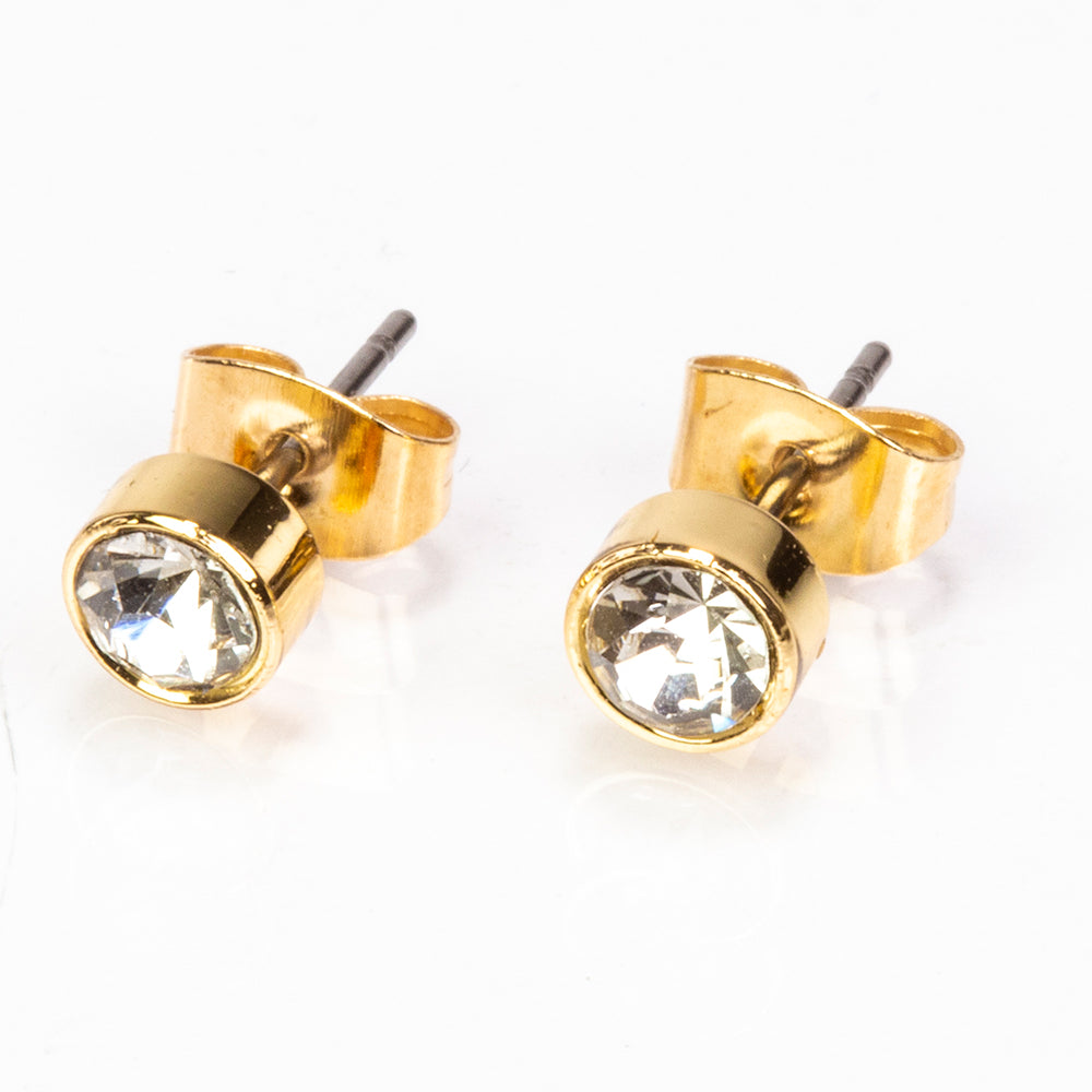 Reloj de Aleación Bañado en Oro con Esmeralda y Cristal Emporia® Blanco ( Collar +Pendientes +Colgante ) 12 