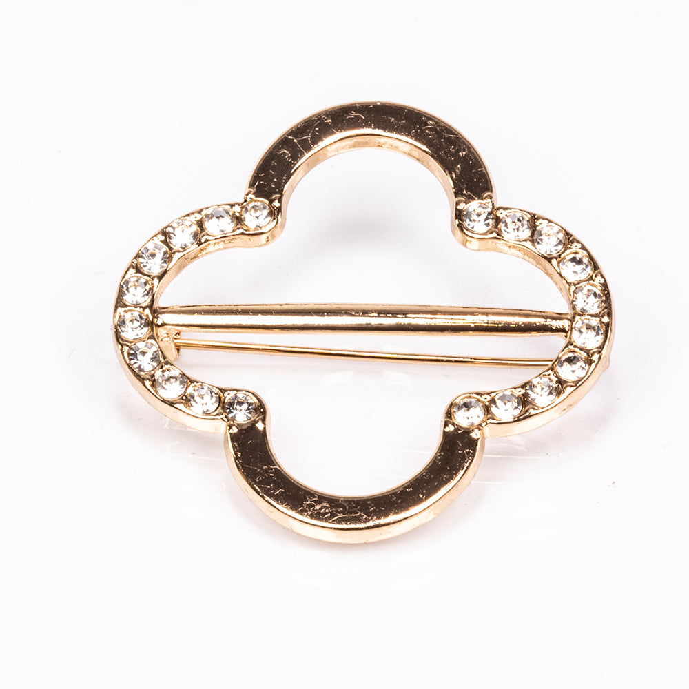 Conjunto de Aleación Bañado en Oro con Cristal Emporia® Blanco ( Collar +Pendientes +Pulsera )