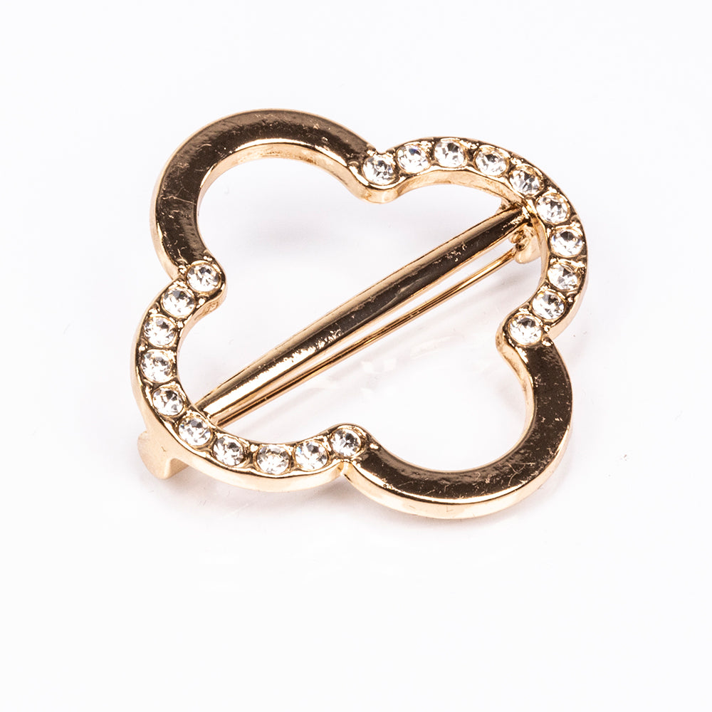 Conjunto de Aleación Bañado en Oro con Cristal Emporia® Blanco ( Collar +Pendientes +Pulsera ) 6 