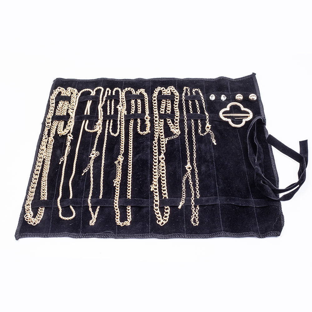 Conjunto de Aleación Bañado en Oro con Cristal Emporia® Blanco ( Collar +Pendientes +Pulsera ) 13 