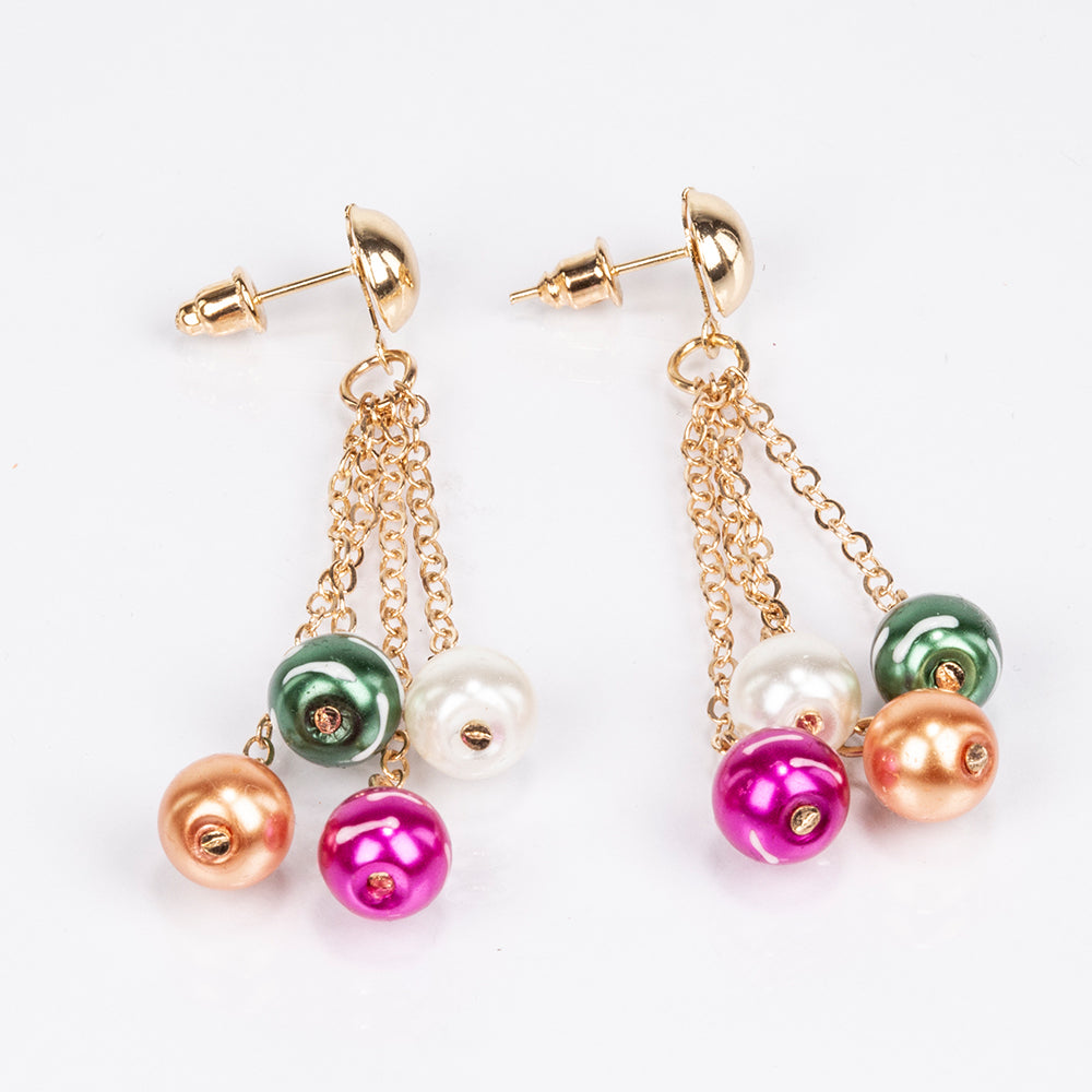 Conjunto de Aleación Bañado en Oro ( Collar +Pendientes +Pulsera )