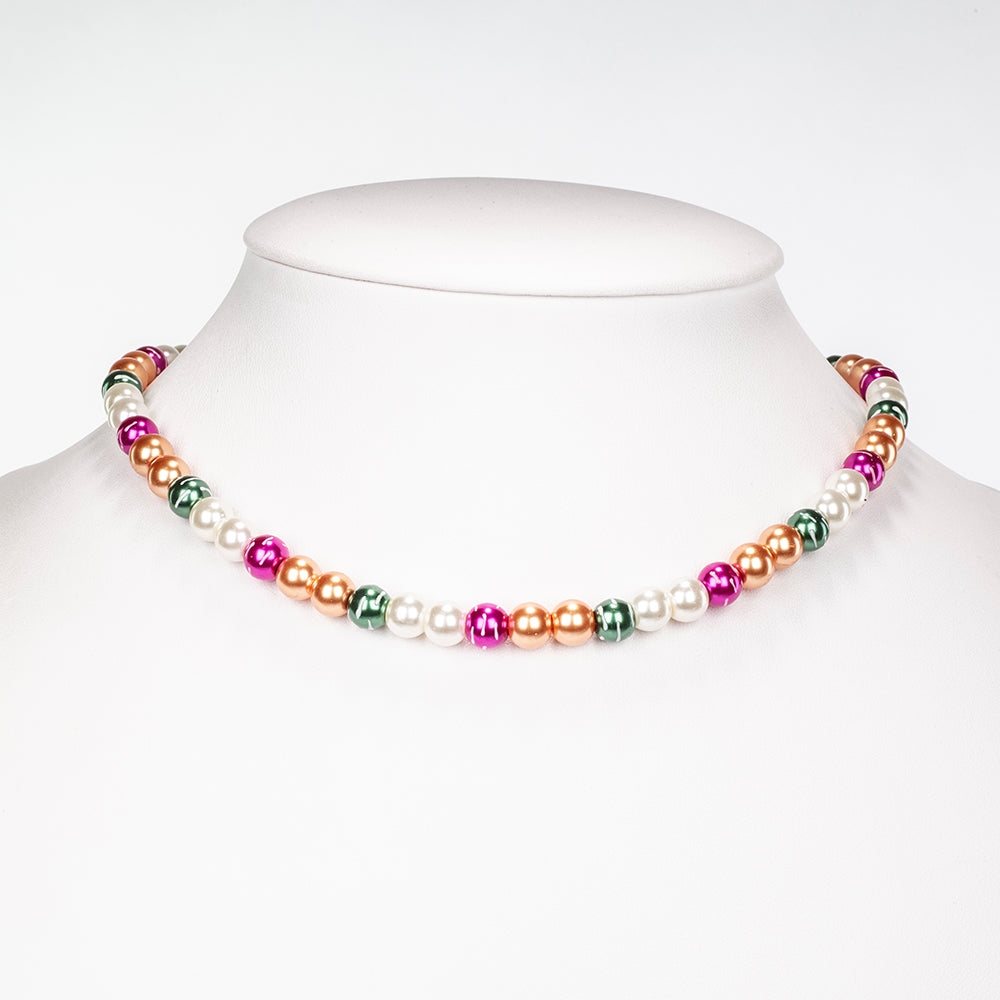 Conjunto de Aleación Bañado en Oro ( Collar +Pendientes +Pulsera ) 7 