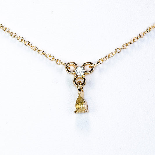 Collar de Aleación Bañado en Oro con Cristal Emporia® Blanco ( Collar +Colgante )