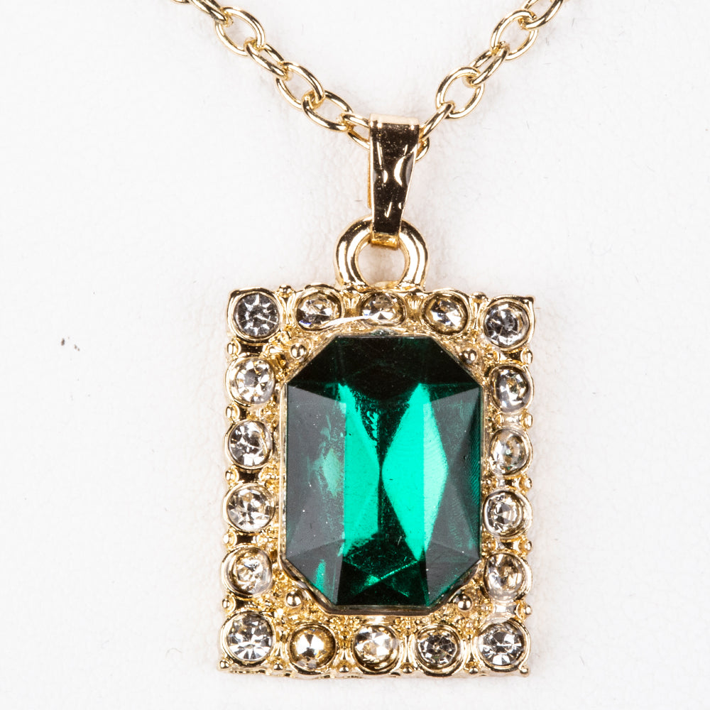 Reloj de Aleación Bañado en Oro con Cristal Emporia® Verde y Cristal Emporia® Blanco ( Collar +Pendientes +Colgante ) 3 