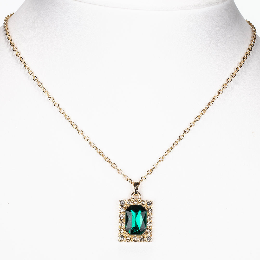 Reloj de Aleación Bañado en Oro con Cristal Emporia® Verde y Cristal Emporia® Blanco ( Collar +Pendientes +Colgante ) 4 