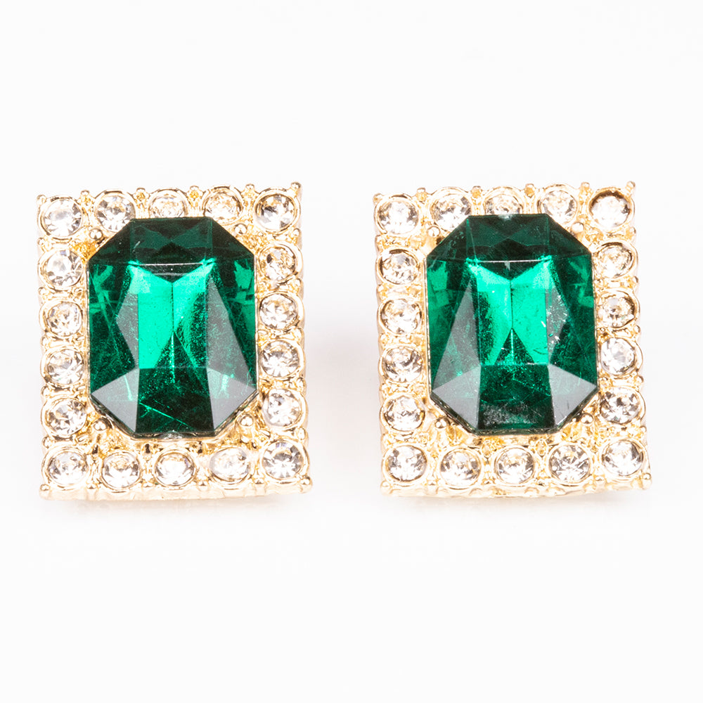 Reloj de Aleación Bañado en Oro con Cristal Emporia® Verde y Cristal Emporia® Blanco ( Collar +Pendientes +Colgante ) 12 