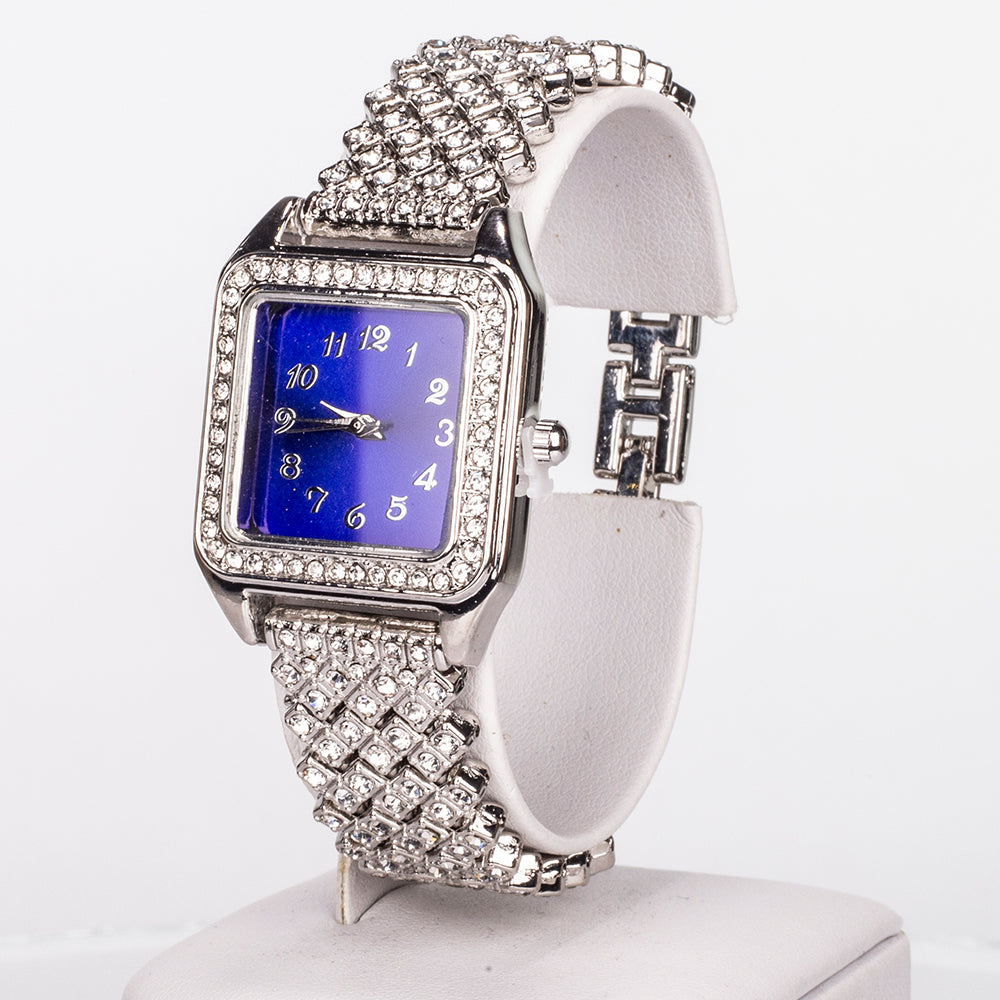 Reloj de Aleación Bañado en Oro con Cristal Emporia® Azul y Cristal Emporia® Blanco ( Collar +Pendientes +Colgante ) 2 