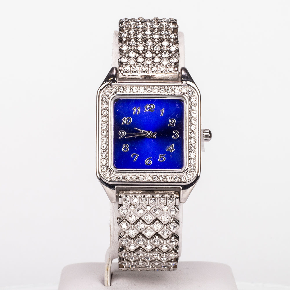 Reloj de Aleación Bañado en Oro con Cristal Emporia® Azul y Cristal Emporia® Blanco ( Collar +Pendientes +Colgante ) 6 