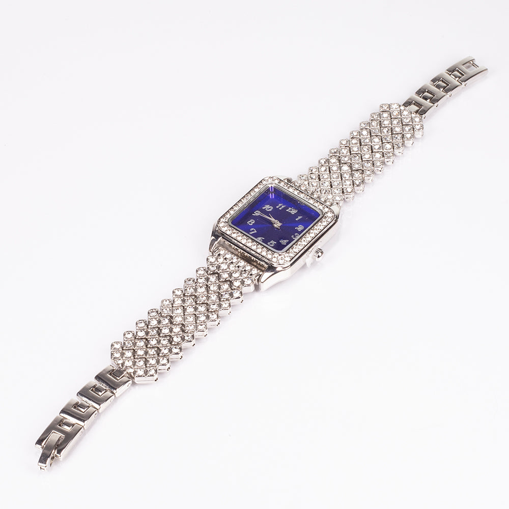 Reloj de Aleación Bañado en Oro con Cristal Emporia® Azul y Cristal Emporia® Blanco ( Collar +Pendientes +Colgante )