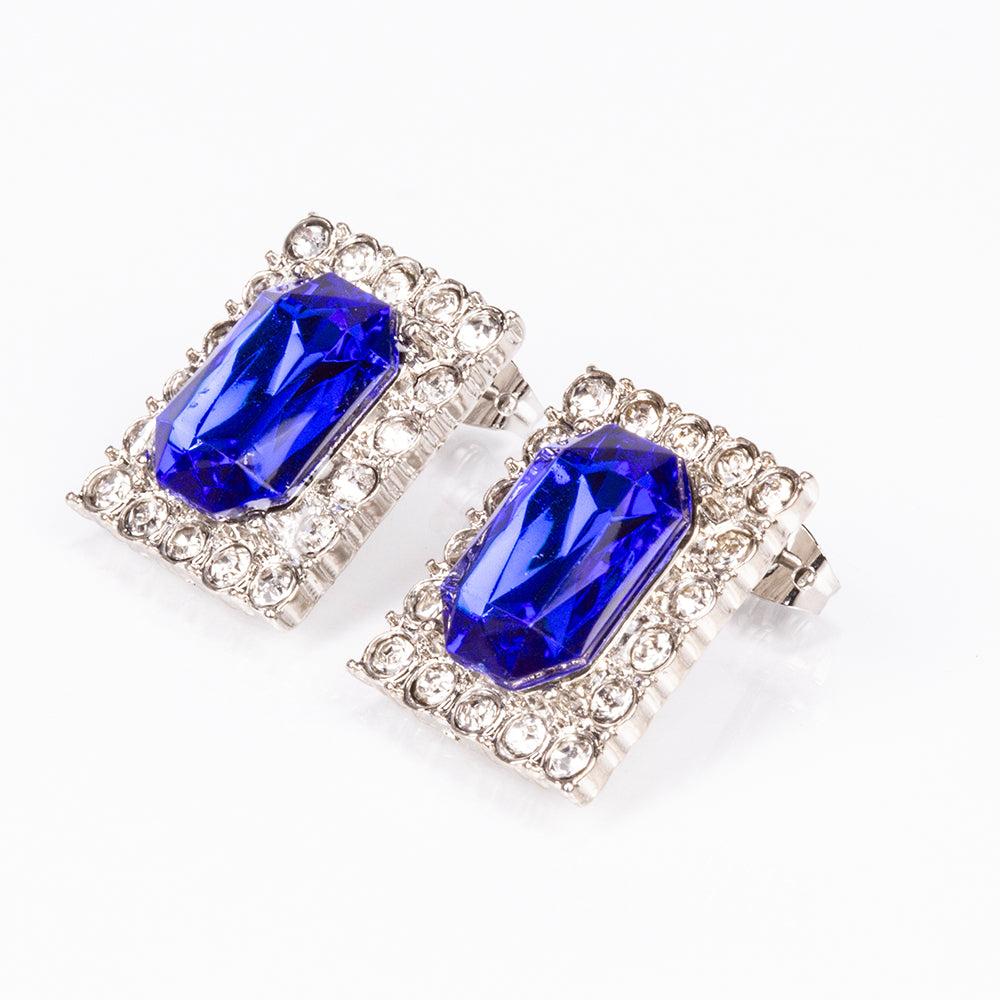 Reloj de Aleación Bañado en Oro con Cristal Emporia® Azul y Cristal Emporia® Blanco ( Collar +Pendientes +Colgante )