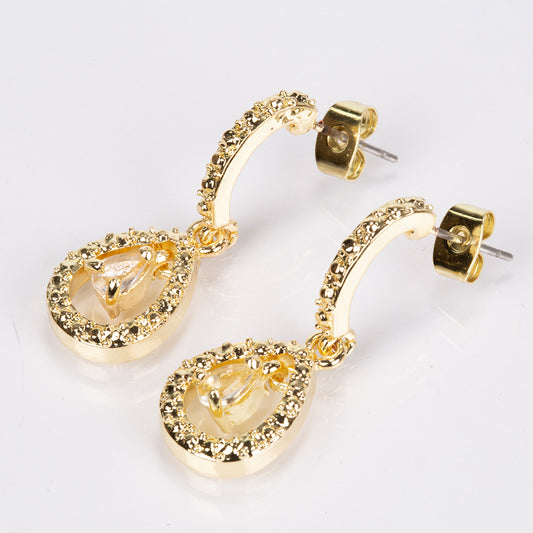 Reloj de Aleación Bañado en Oro con Rubí y Cristal Emporia® Blanco ( Collar +Pendientes +Colgante )