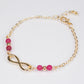Pulsera de Aleación Bañado en Oro con Rubí