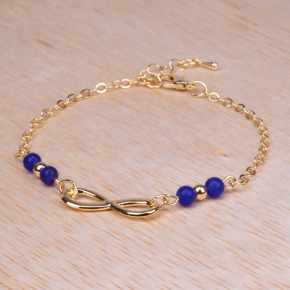 Pulsera de Aleación Bañado en Oro con Zafiro 3 
