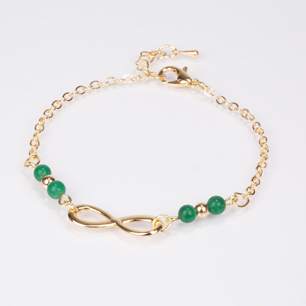 Pulsera de Aleación Bañado en Oro con Esmeralda 1 