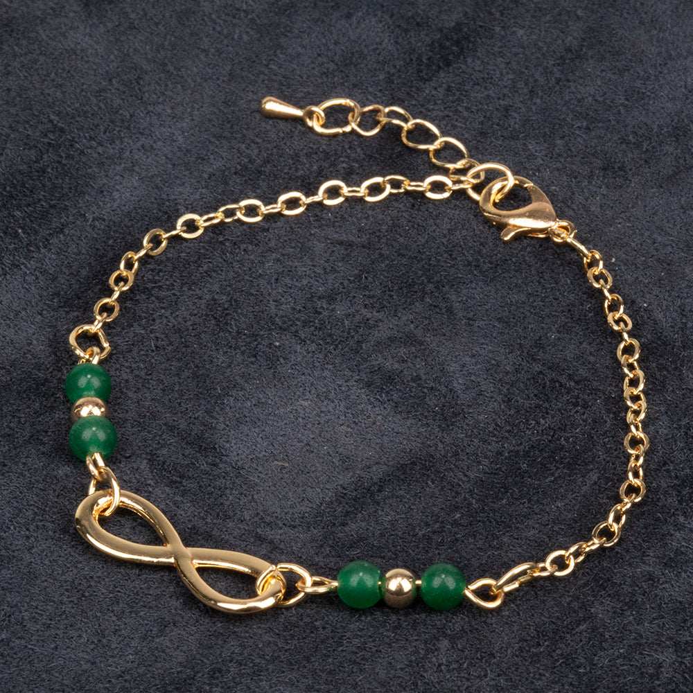 Pulsera de Aleación Bañado en Oro con Esmeralda