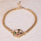 Pulsera de Aleación Bañado en Oro con Rubí y Zafiro