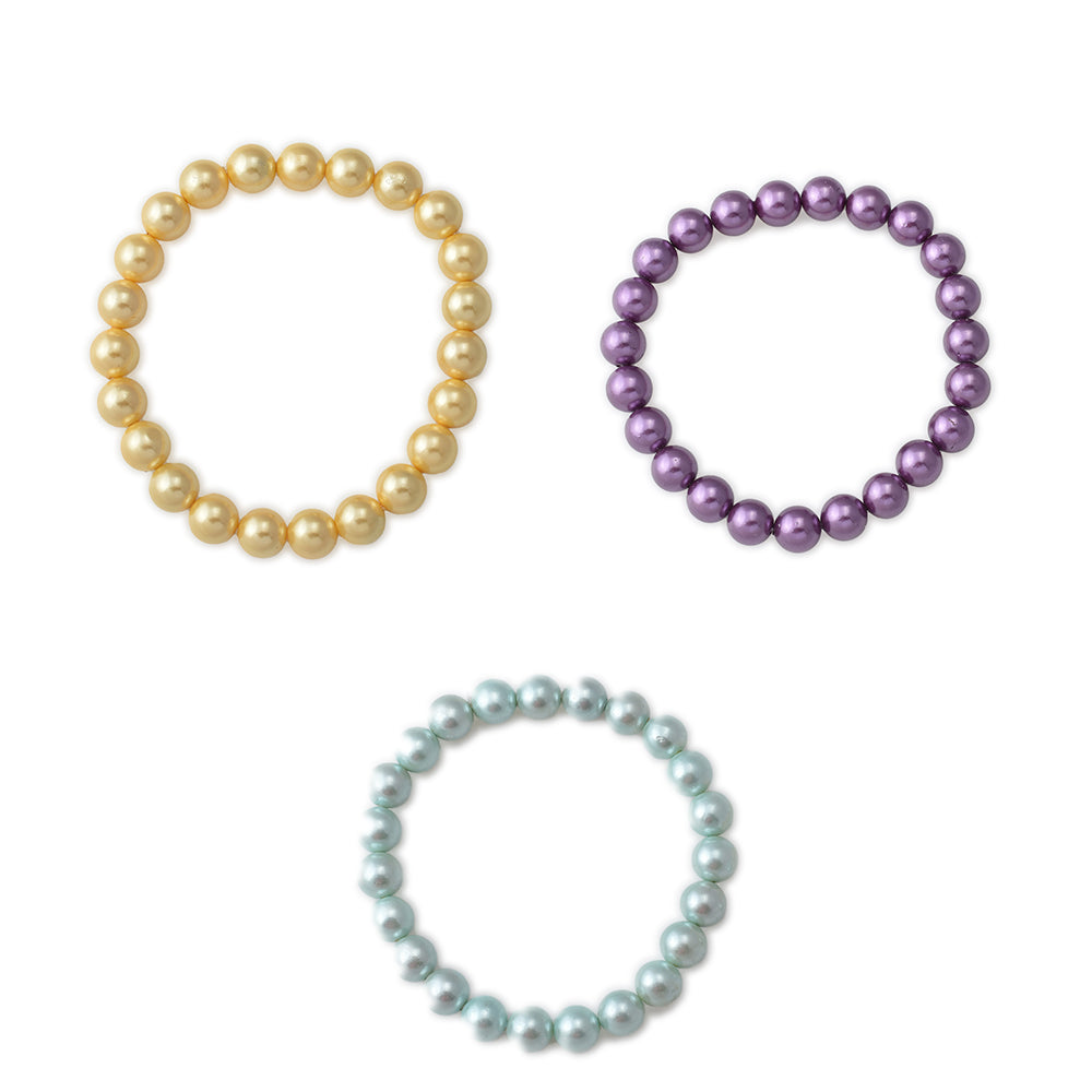 Conjunto de Plata Bañada en Oro con Perla de concha ( Pendientes +Pulsera ) 7 