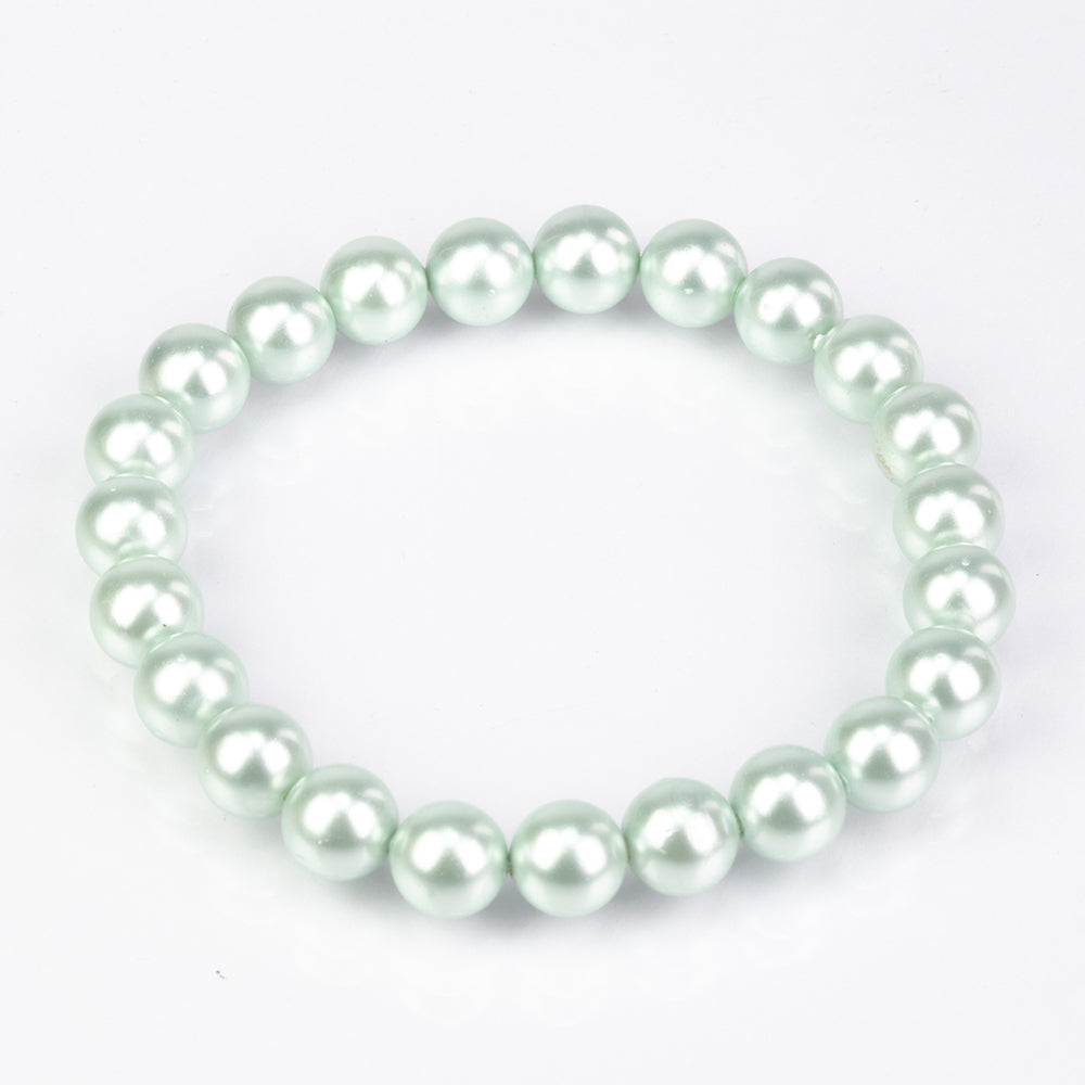 Conjunto de Plata Bañada en Oro con Perla de concha ( Pendientes +Pulsera ) 15 