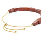 Pulsera de Plata Bañada en Oro con Jaspe rojo