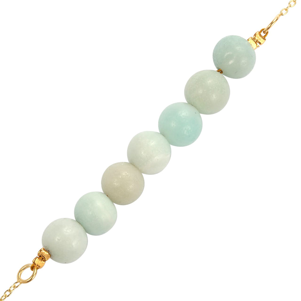 Collar de Plata Bañada en Oro con Amazonita