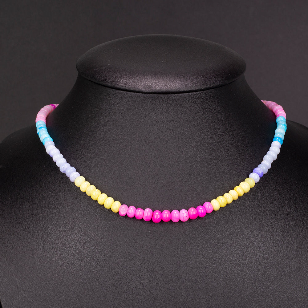 Collar de Aleación Bañado en Oro con Ópalo
