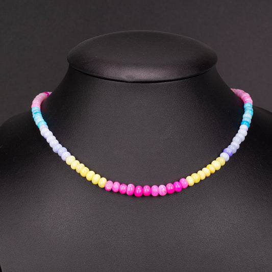 Collar de Aleación Bañado en Oro con Ópalo