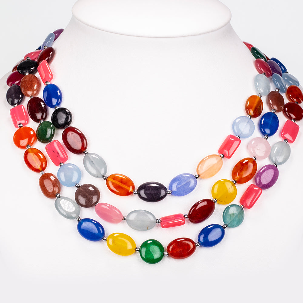 Collar de Aleación Bañado en Oro con Jade
