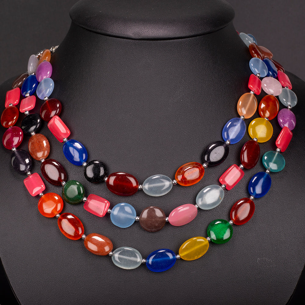 Collar de Aleación Bañado en Oro con Jade 1 