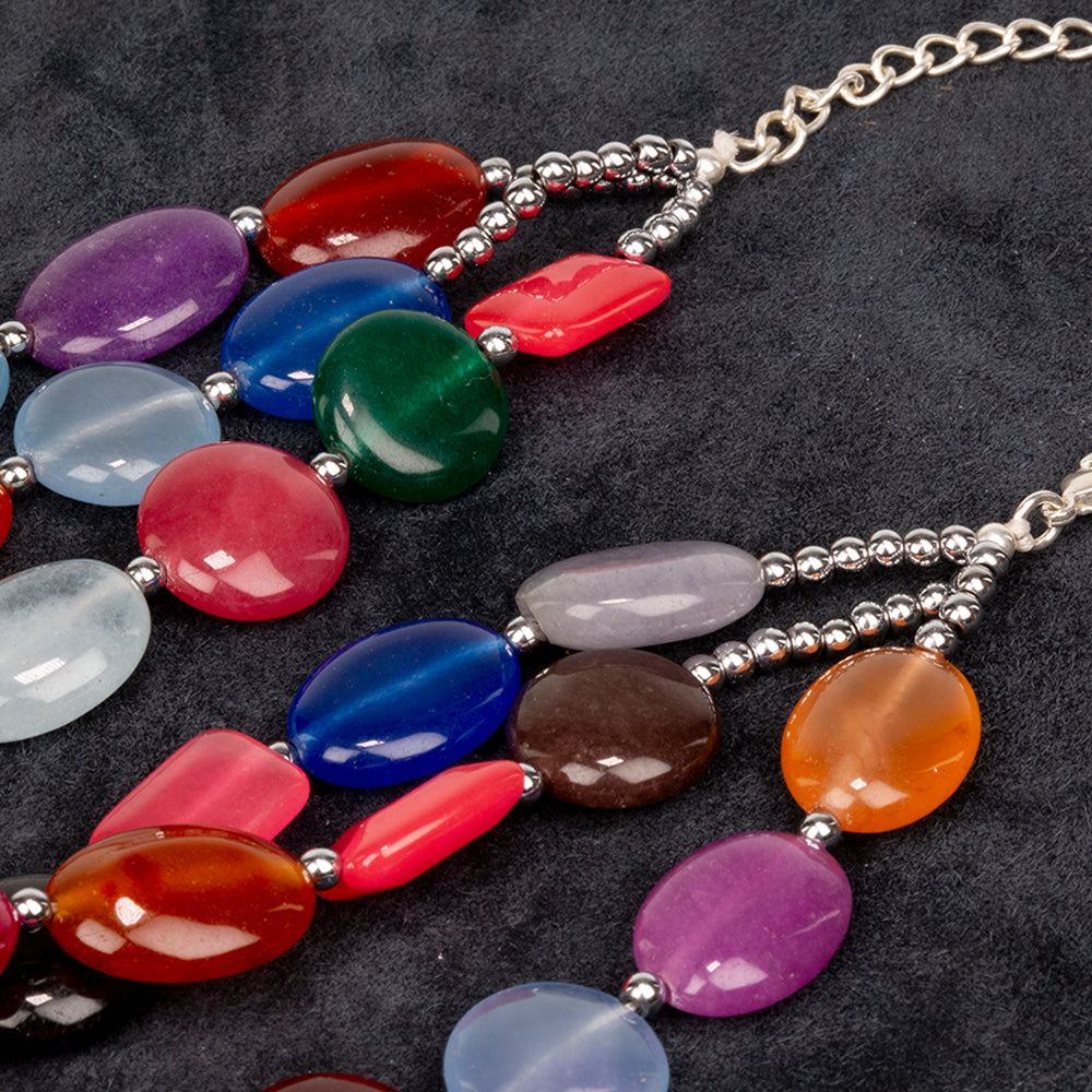 Collar de Aleación Bañado en Oro con Jade