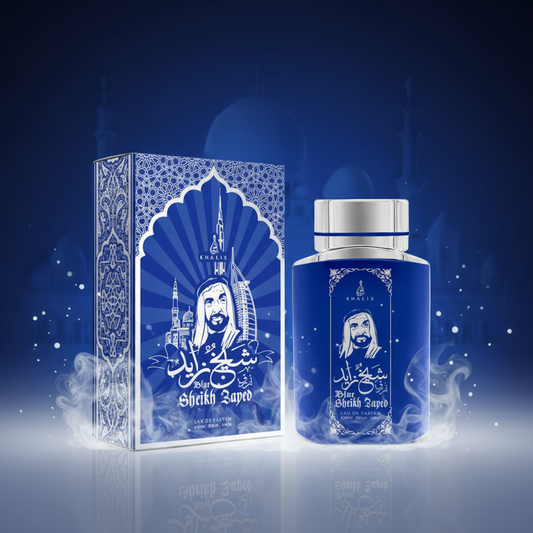 100 ml Eau de Perfume SHEIKH ZAYED BLUE Fragancia Musky Oud para Hombre