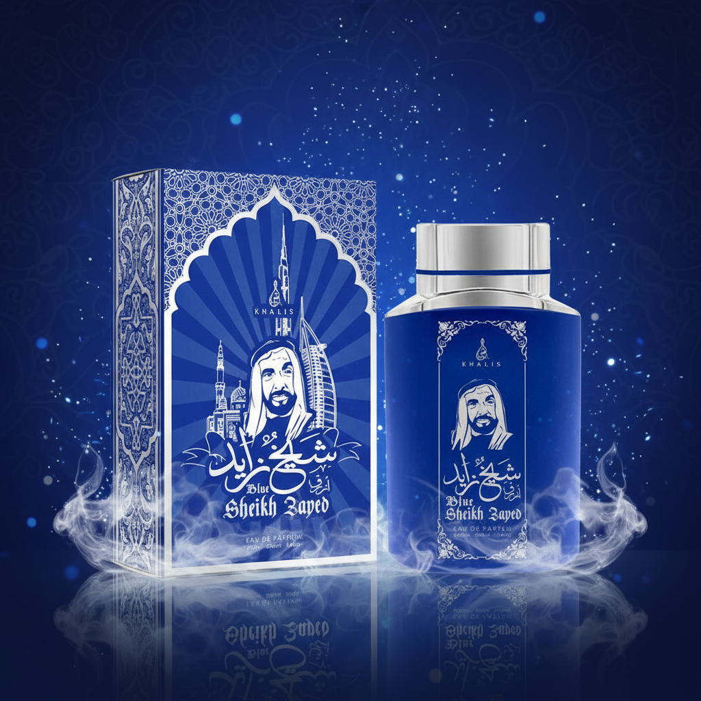 100 ml Eau de Perfume SHEIKH ZAYED BLUE Fragancia Musky Oud para Hombre 1 