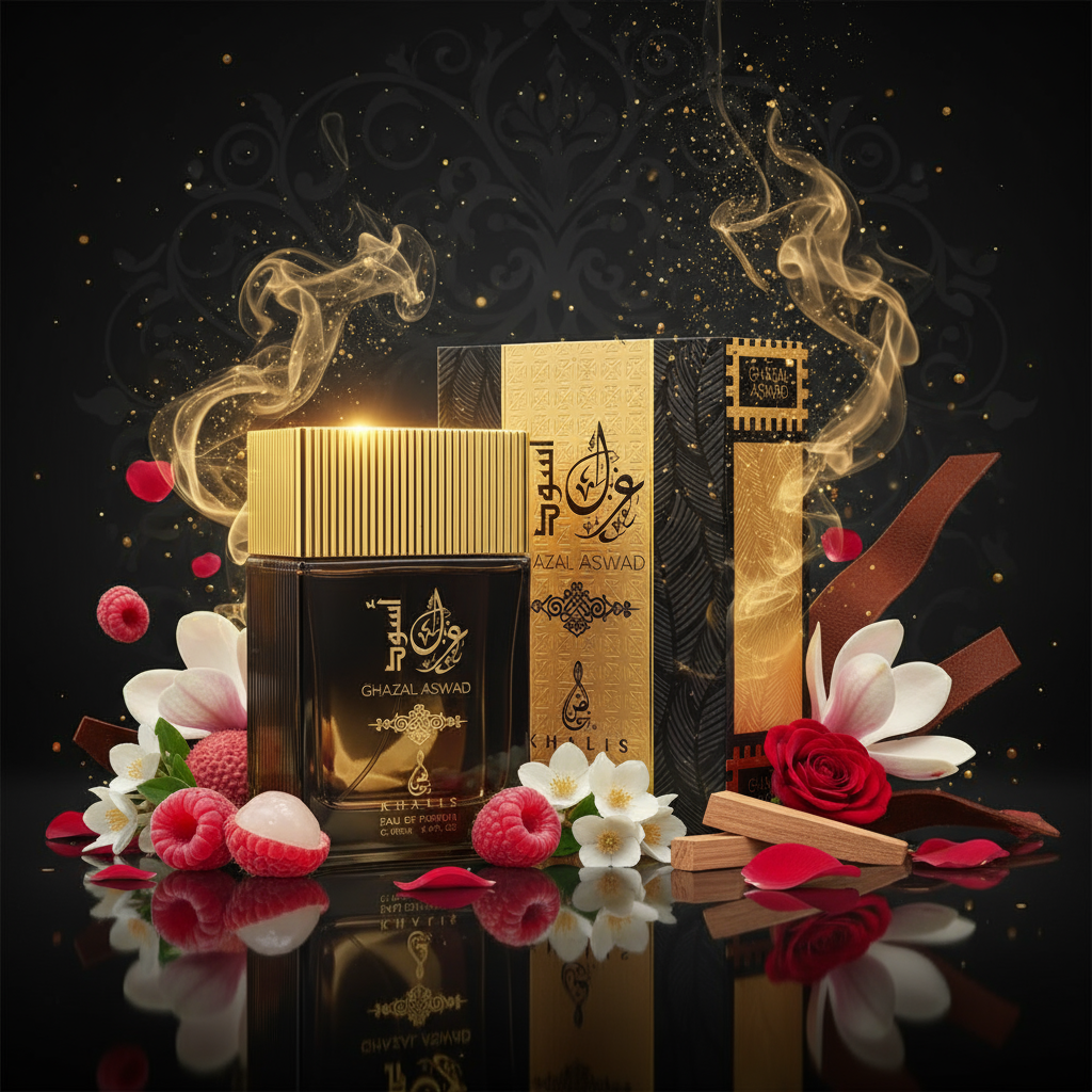 " Ghazal Aswad" EDP 100ml, fragancia floral afrutada para hombres 5 