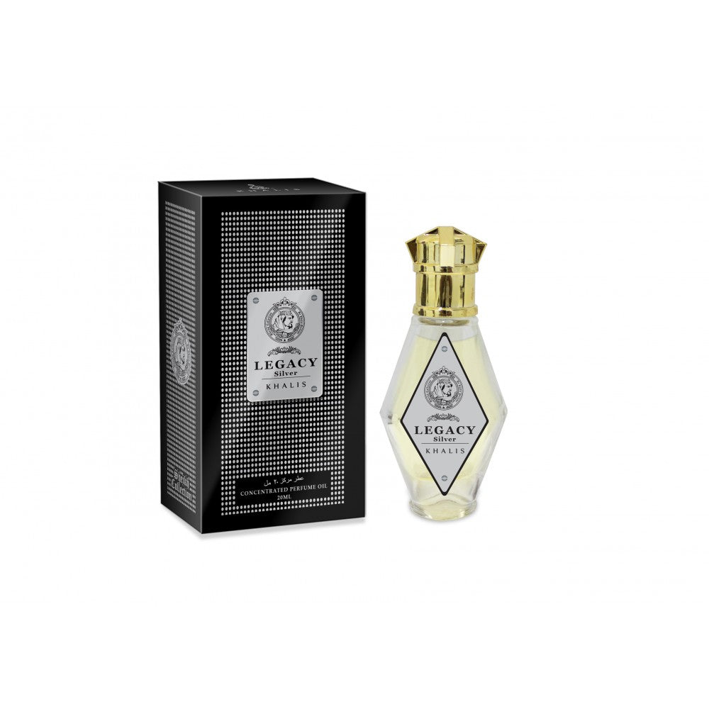 " Legacy Sliver" perfume en aceite de 20 ml, fragancia amaderada unisex