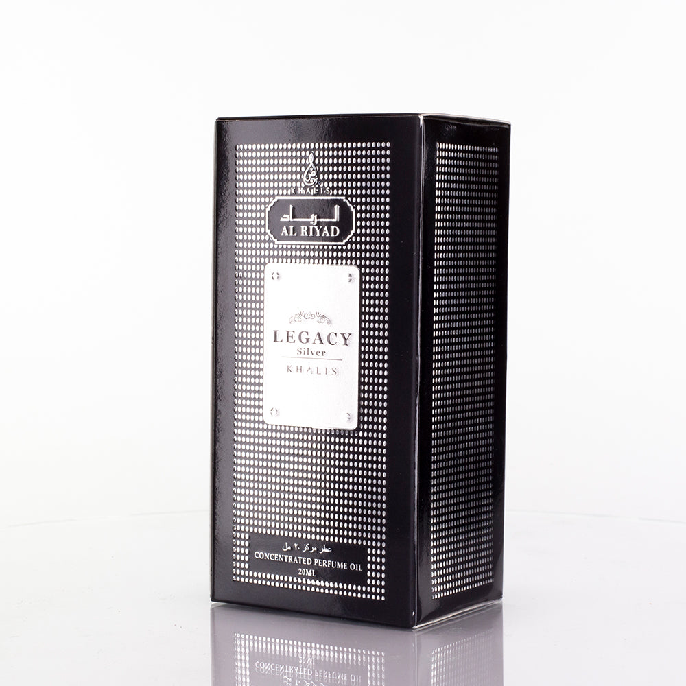 " Legacy Sliver" perfume en aceite de 20 ml, fragancia amaderada unisex