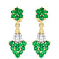 Pendientes de Oro 9K con Esmeralda de Zambia y Zircón natural