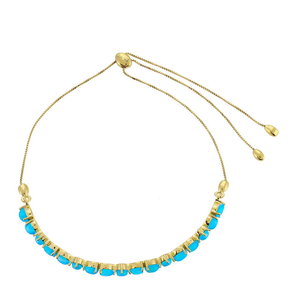 Pulsera de Oro 9K con Ópalo Azul de Etiopía 2 